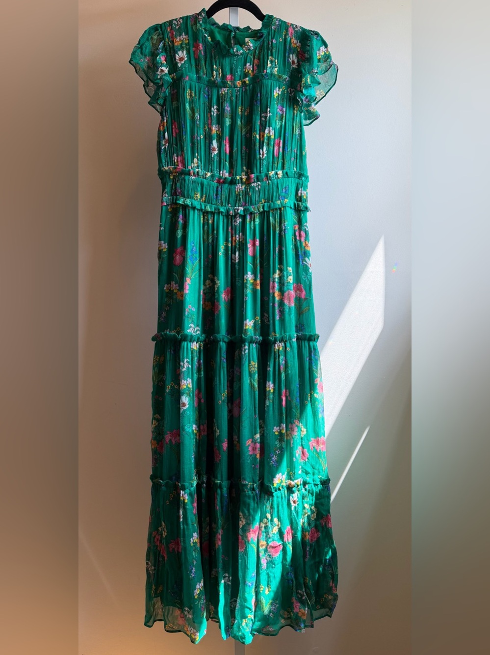 NWT Boden Sleeveless Ruffle Dress in Bear Grass, Delicate Blossom size 8 - Picture 4 of 14